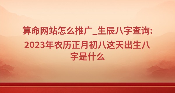 算命网站怎么推广_生辰八字查询:2023年农历正月初八这天出生八字是什么
