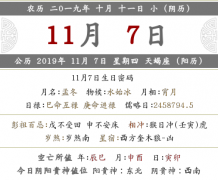 2019年农历十月十一日喜神方位一览表！