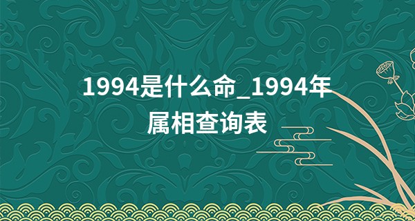 1994是什么命_1994年属相查询表
