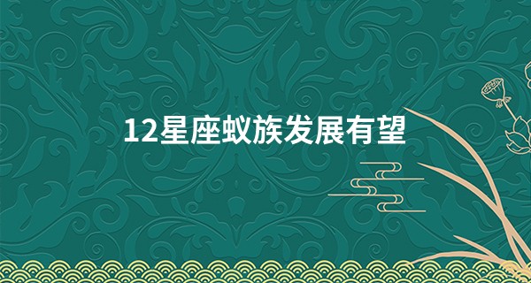12星座蚁族发展有望