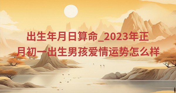 出生年月日算命_2023年正月初一出生男孩爱情运势怎么样