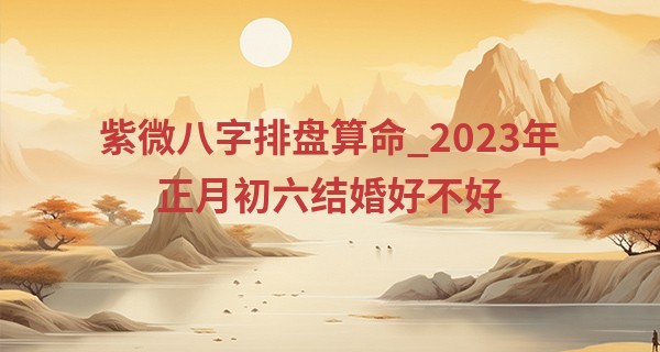 紫微八字排盘算命_2023年正月初六结婚好不好 今天是好日子吗