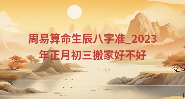 周易算命生辰八字准_2023年正月初三搬家好不好 乔迁新居的禁忌