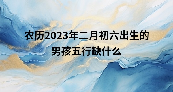 农历2023年二月初六出生的男孩五行缺什么,命好不好_小孩名字算命