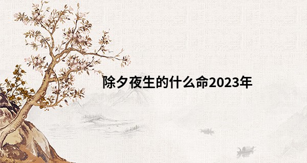 除夕夜生的什么命2023年 除夕夜生的属什么_新浪 八字算命
