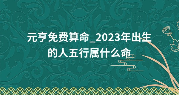 元亨免费算命_2023年出生的人五行属什么命 2023年出生属水兔命