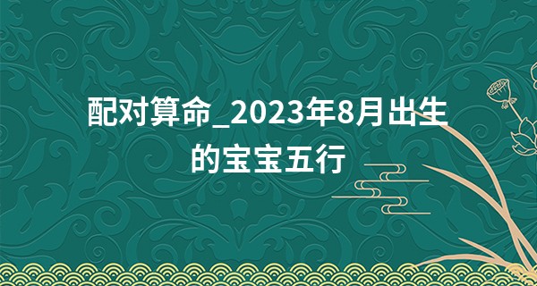 配对算命_2023年8月出生的宝宝五行 命格富贵荣华人缘极好