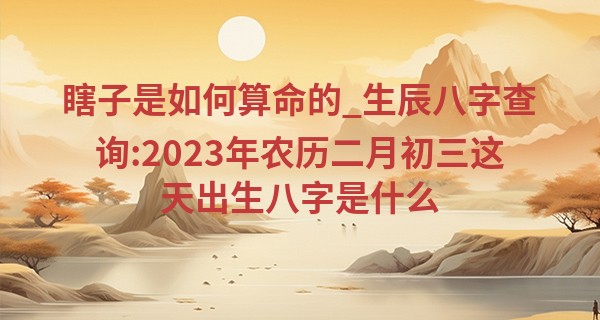 瞎子是如何算命的_生辰八字查询:2023年农历二月初三这天出生八字是什么
