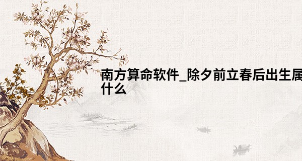 南方算命软件_除夕前立春后出生属什么 命运好不好