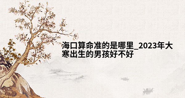 海口算命准的是哪里_2023年大寒出生的男孩好不好 运势怎么样
