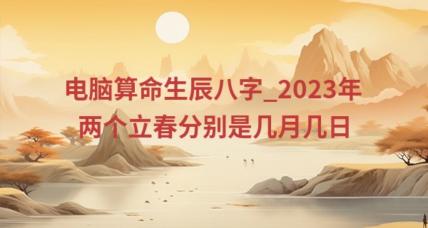 电脑算命生辰八字_2023年两个立春分别是几月几日 立春如何养生