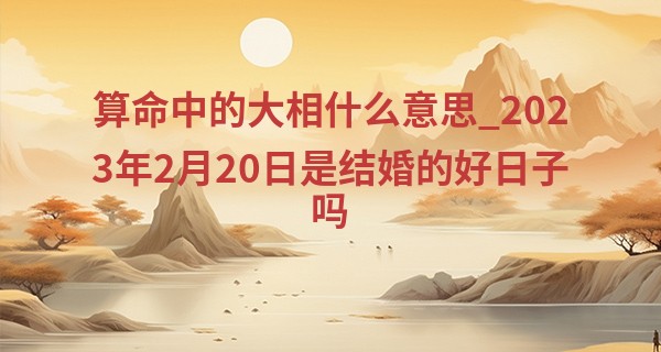 算命中的大相什么意思_2023年2月20日是结婚的好日子吗 是否枝头连理并蒂红