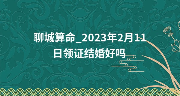 聊城算命_2023年2月11日领证结婚好吗 可否绵绵瓜瓞步云梯