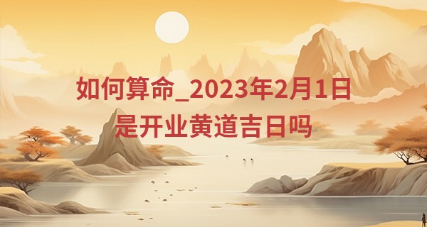 如何算命_2023年2月1日是开业黄道吉日吗 此日开业则财从道取利方长