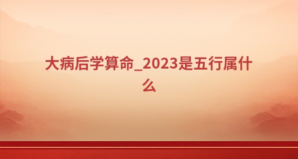大病后学算命_2023是五行属什么 兔年出生的宝宝好不好