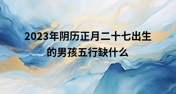 2023年阴历正月二十七出生的男孩五行缺什么,命好不好_占卜算命起名