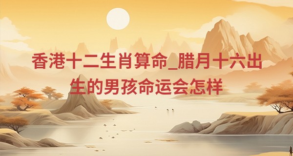 香港十二生肖算命_腊月十六出生的男孩命运会怎样 性格好不好