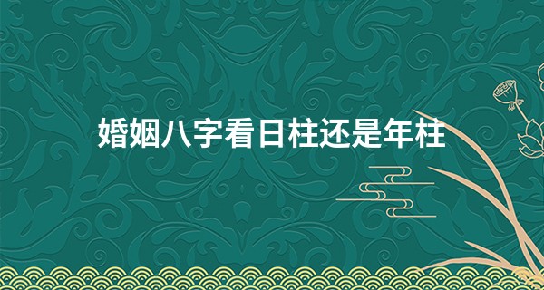 婚姻八字看日柱还是年柱 八字合婚口诀_思茅算命民间高人