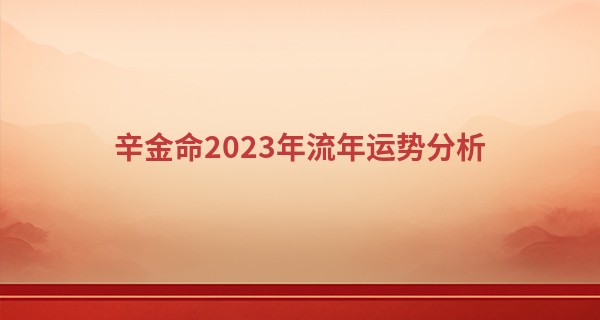 辛金命2023年流年运势分析 抓住机会行大运_东方周易算命网