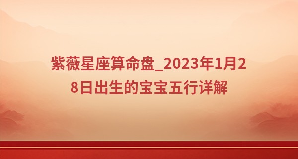 紫薇星座算命盘_2023年1月28日出生的宝宝五行详解 本日出生火主礼则语言妄诞