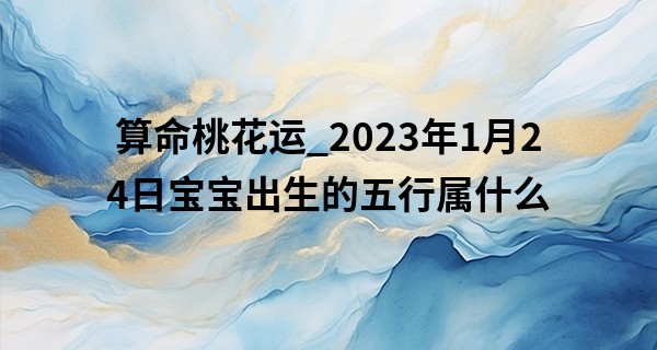 算命桃花运_2023年1月24日宝宝出生的五行属什么 今日出生水旺得土方成池沼