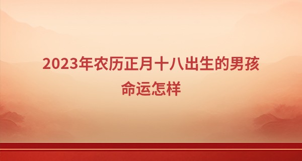 2023年农历正月十八出生的男孩命运怎样,五行缺什么_四柱预测免费算命