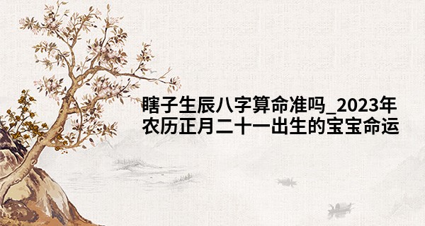 瞎子生辰八字算命准吗_2023年农历正月二十一出生的宝宝命运,五行缺什么