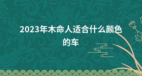 2023年木命人适合什么颜色的车 木命人的性格特征有哪些_亳州算命最好的大师