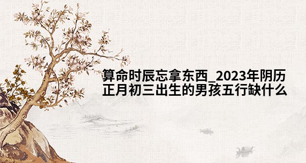 算命时辰忘拿东西_2023年阴历正月初三出生的男孩五行缺什么,命好不好