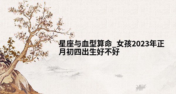 星座与血型算命_女孩2023年正月初四出生好不好 大年初四出生的女命财运旺盛