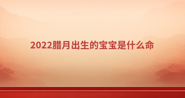 2022腊月出生的宝宝是什么命 运势好不好_义门小眼算命准吗