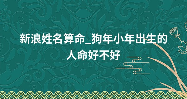新浪姓名算命_狗年小年出生的人命好不好 属狗人性格分析