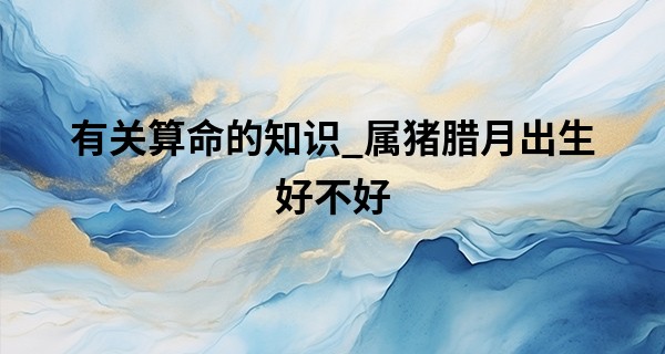 有关算命的知识_属猪腊月出生好不好 命中带财则生意红火财源广进