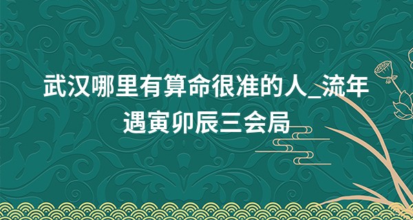武汉哪里有算命很准的人_流年遇寅卯辰三会局 时上透出伤官生财