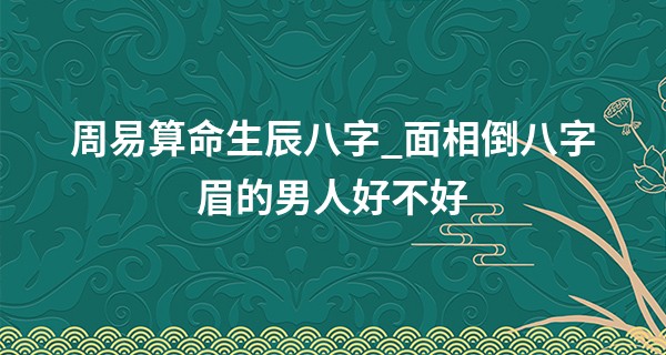 周易算命生辰八字_面相倒八字眉的男人好不好 燕雀安知鸿鹄之志