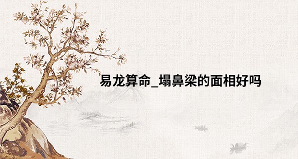 易龙算命_塌鼻梁的面相好吗 一系列连锁反应