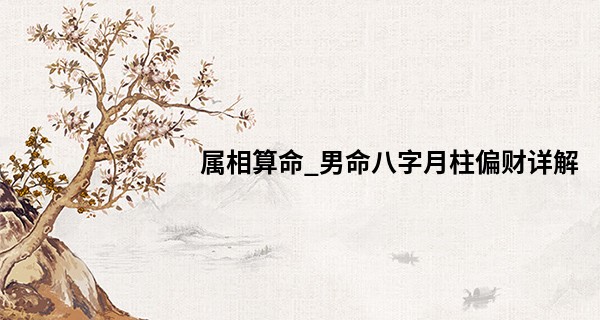 属相算命_男命八字月柱偏财详解 白手起家青年成功