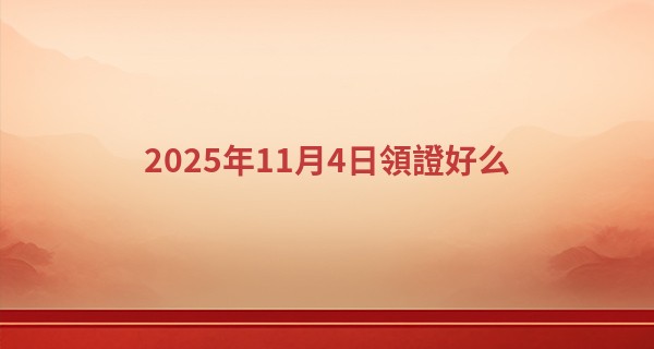 2025年11月4日領證好么