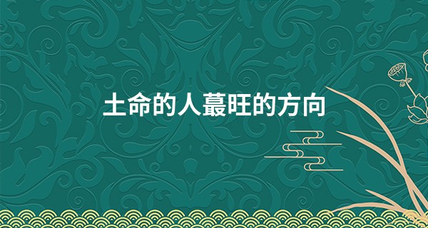 土命的人最旺的方向
