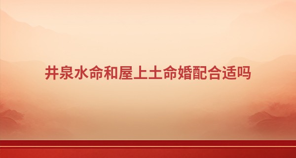 井泉水命和屋上土命婚配合适吗