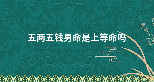 五两五钱男命是上等命吗