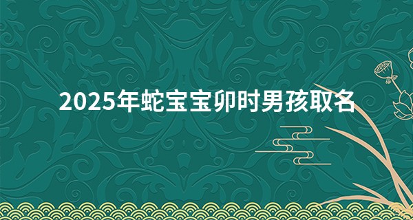 2025年蛇宝宝卯时男孩取名,卯时男孩取名的大忌