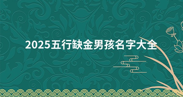 2025五行缺金男孩名字大全,缺金火是苦命还是富命