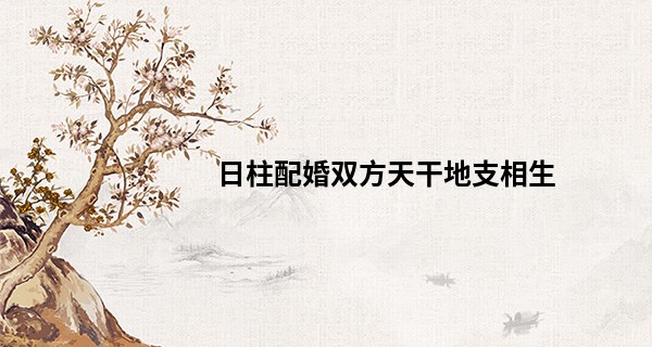 日柱配婚双方天干地支相生,夫妻日柱相克是正缘吗