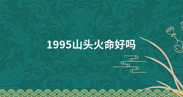 1995山头火命好吗
