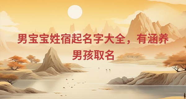 男宝宝姓宿起名字大全，有涵养男孩取名