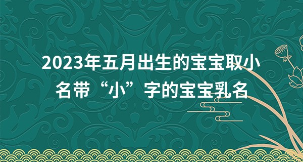 2023年五月出生的宝宝取小名带“小”字的宝宝乳名