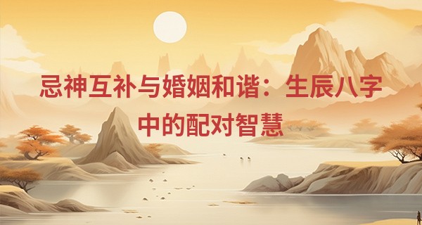 忌神互补与婚姻和谐：生辰八字中的配对智慧