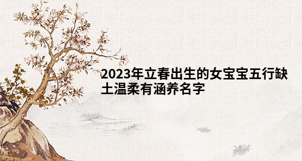 2023年立春出生的女宝宝五行缺土温柔有涵养名字