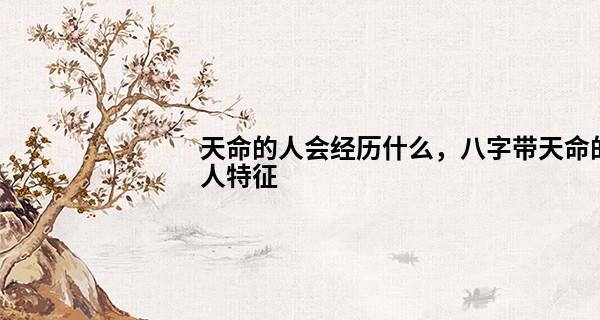 天命的人会经历什么,八字带天命的人特征